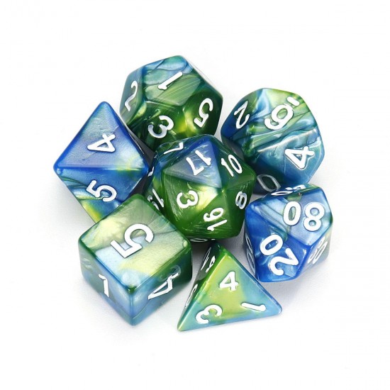 7Pcs Polyhedral Dices Double-Color For Role Playing Game Dice Set With Storage Bag 7Pcs Polyhedral Dices Double-Color For Role Playing Game Dice Set With Storage Bag