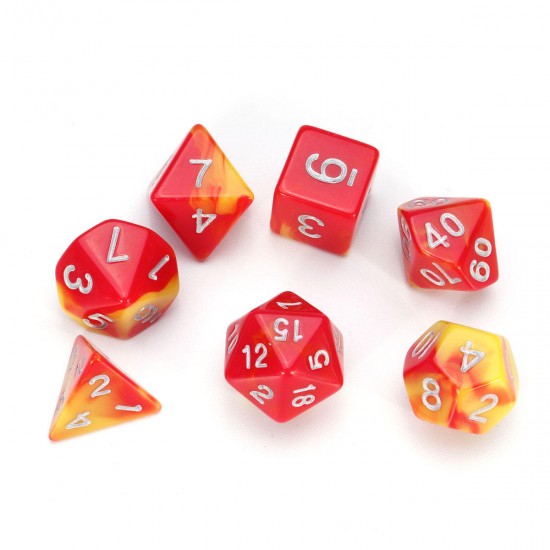 7Pcs Polyhedral Dices Double-Color For Role Playing Game Dice Set With Storage Bag 7Pcs Polyhedral Dices Double-Color For Role Playing Game Dice Set With Storage Bag