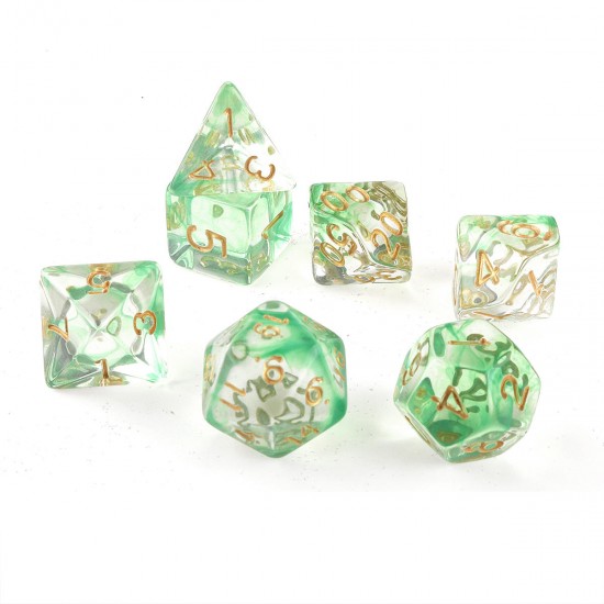 7Pcs Transparent Polyhedral Dices Multi-sided Dice 7Pcs Transparent Polyhedral Dices Multi-sided Dice