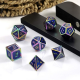 7Pcs/Set Rainbow Edge Metal Dice Set with Bag Board Role Playing Dragons Table Game Bar Party Game Dice Hobbies Toy Gift