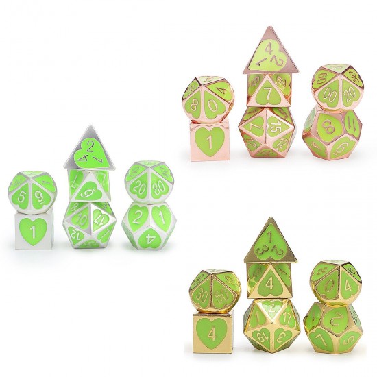 7Pcs/Set Zinc Alloy Polyhedral Dices Role Playing Games Accessories DND Dices 7Pcs/Set Zinc Alloy Polyhedral Dices Role Playing Games Accessories DND Dices