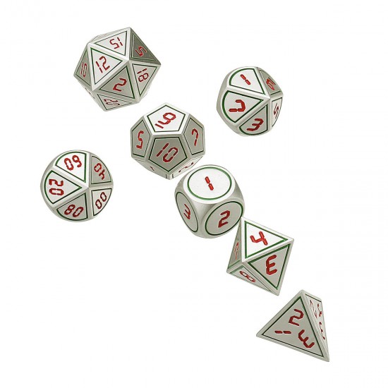 7pcs Heavy Metal Polyhedral Dices DnD RPG SET w/ Bag