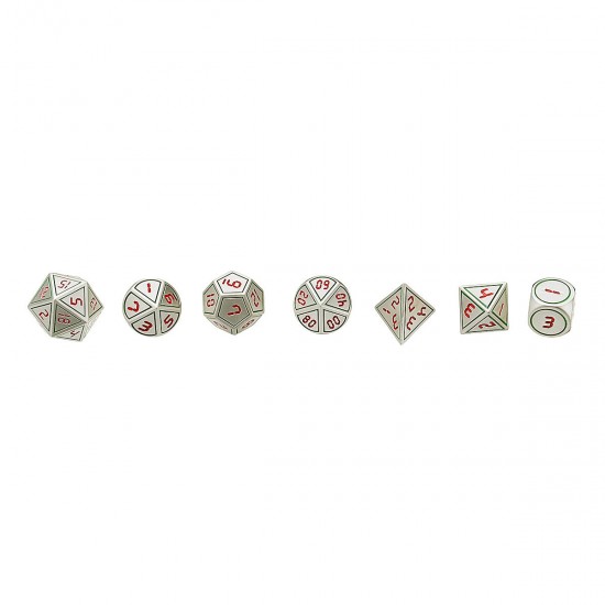 7pcs Heavy Metal Polyhedral Dices DnD RPG SET w/ Bag