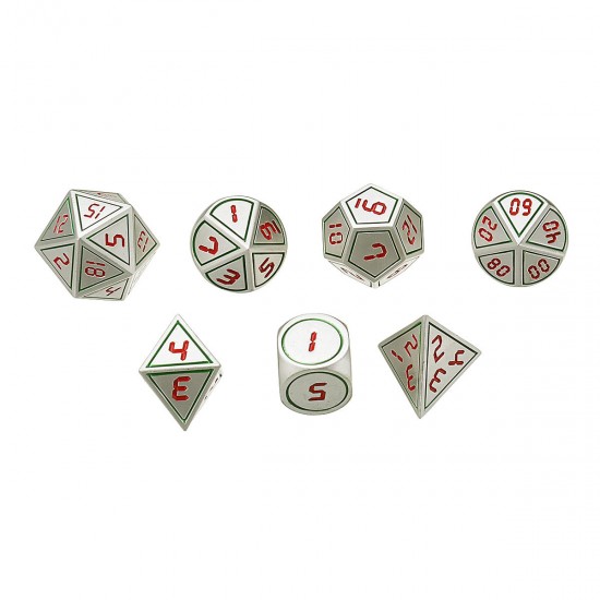 7pcs Heavy Metal Polyhedral Dices DnD RPG SET w/ Bag