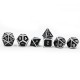 7pcs Heavy Metal Polyhedral Dices Multisided Dices Set RPG With Bag