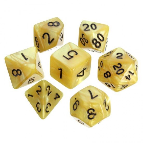 7pcs Multi-sided Polyhedral Digital Acrylic Dice Set