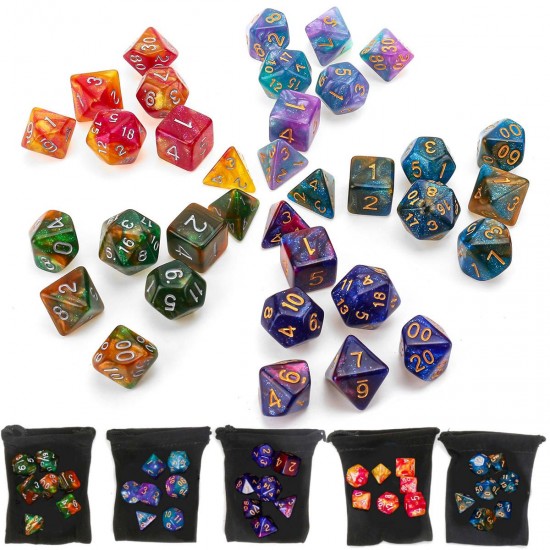 7pcs/Set Polyhedral Dices for DND RPG MTG Game Dungeons & Dragons D4-D20 Colors Dice