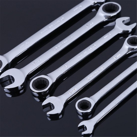 8-32mm Steel Silver Metric Spanner Open End Wrench Ratchet Ring Tool 8-32mm Steel Silver Metric Spanner Open End Wrench Ratchet Ring Tool