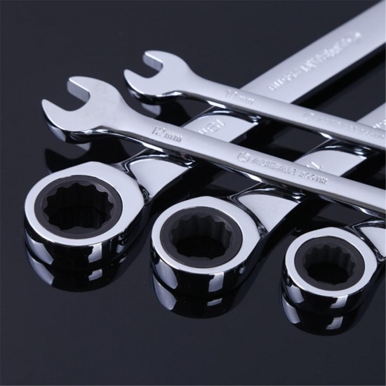 8-32mm Steel Silver Metric Spanner Open End Wrench Ratchet Ring Tool 8-32mm Steel Silver Metric Spanner Open End Wrench Ratchet Ring Tool