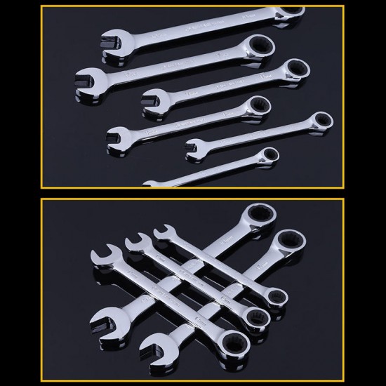 8-32mm Steel Silver Metric Spanner Open End Wrench Ratchet Ring Tool 8-32mm Steel Silver Metric Spanner Open End Wrench Ratchet Ring Tool