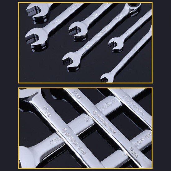 8-32mm Steel Silver Metric Spanner Open End Wrench Ratchet Ring Tool 8-32mm Steel Silver Metric Spanner Open End Wrench Ratchet Ring Tool