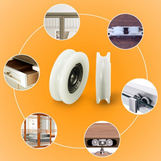 8Pcs 5x24x7mm U Notch Nylon Round Pulley Wheel Roller For 3.8mm Rope Ball Bearing 8Pcs 5x24x7mm U Notch Nylon Round Pulley Wheel Roller For 3.8mm Rope Ball Bearing