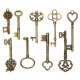 9Pcs Antique Vintage Skeleton Keys Bronze Charm Pendants For DIY Jewelry Making