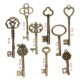 9Pcs Antique Vintage Skeleton Keys Bronze Charm Pendants For DIY Jewelry Making