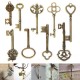 9Pcs Antique Vintage Skeleton Keys Bronze Charm Pendants For DIY Jewelry Making