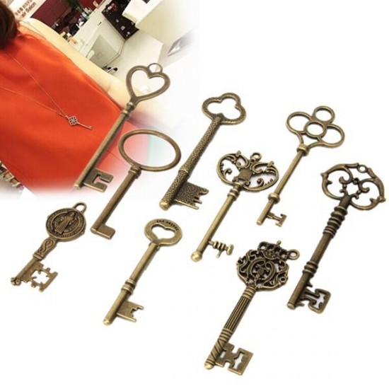 9Pcs Antique Vintage Skeleton Keys Bronze Charm Pendants For DIY Jewelry Making 9Pcs Antique Vintage Skeleton Keys Bronze Charm Pendants For DIY Jewelry Making