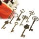 9Pcs Antique Vintage Skeleton Keys Bronze Charm Pendants For DIY Jewelry Making