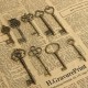 9Pcs Antique Vintage Skeleton Keys Bronze Charm Pendants For DIY Jewelry Making