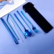9pcs Titanium-Plated 304 Stainless Steel Cutlery Set Knife Fork Spoon Chopsticks Straw Set 9pcs Titanium-Plated 304 Stainless Steel Cutlery Set Knife Fork Spoon Chopsticks Straw Set
