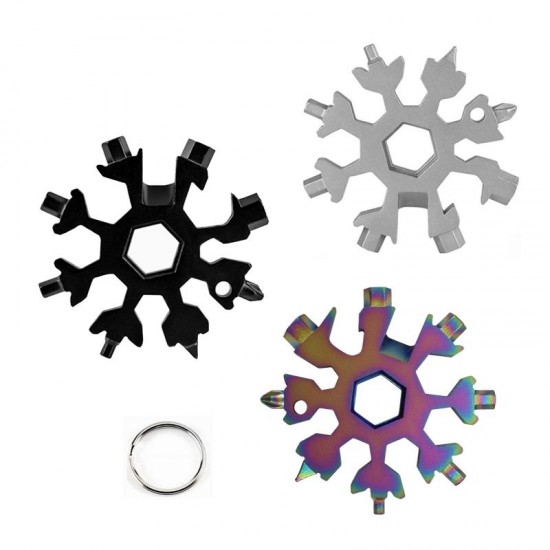 18 in 1 Multifunction EDC Snowflakes Screwdriver Multi-tool Portable Keychain Screwdriver Bottle Opener 18 in 1 Multifunction EDC Snowflakes Screwdriver Multi-tool Portable Keychain Screwdriver Bottle Opener