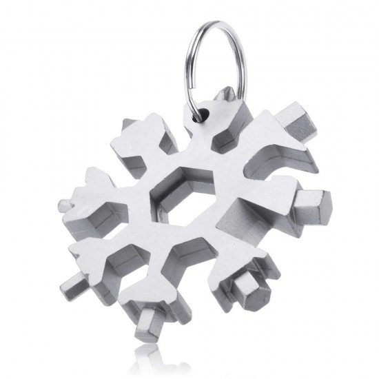 18 in 1 Multifunction EDC Snowflakes Screwdriver Multi-tool Portable Keychain Screwdriver Bottle Opener