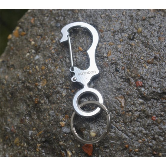 Stainless Steel Keychain Multifunction Carabiner Buckle EDC Tool Stainless Steel Keychain Multifunction Carabiner Buckle EDC Tool