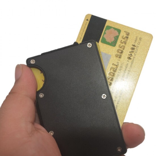 Aluminum Slim Wallet Front Pocket Wallet & Money Clip Minimalist Wallet RFID Blocking EDC Gadget