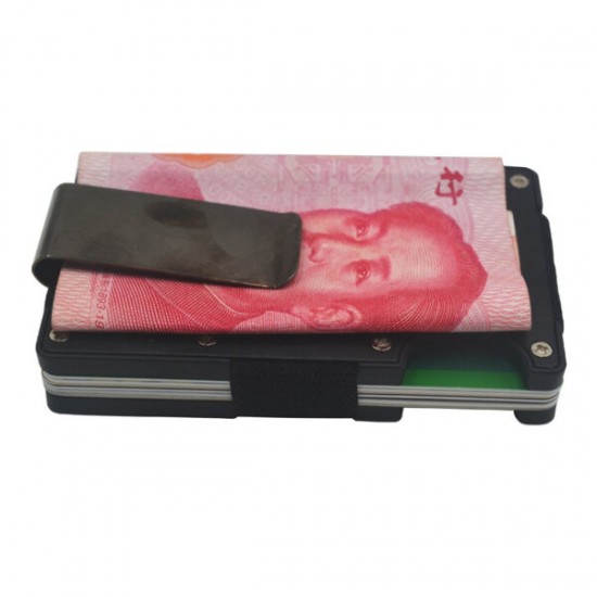 Aluminum Slim Wallet Front Pocket Wallet & Money Clip Minimalist Wallet RFID Blocking EDC Gadget