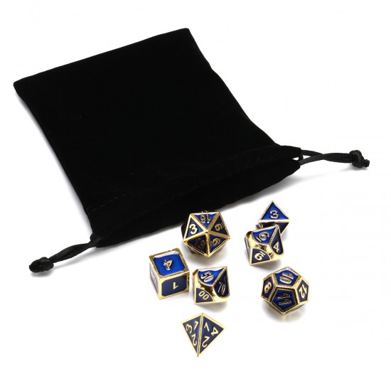 Antique Color Solid Metal Heavy Dice Set Polyhedral Dice Role Playing Games Dice Gadget RPG