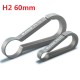 H2 60mm Titanium Quick Release Keychain Belt Loop Hook Key Clip