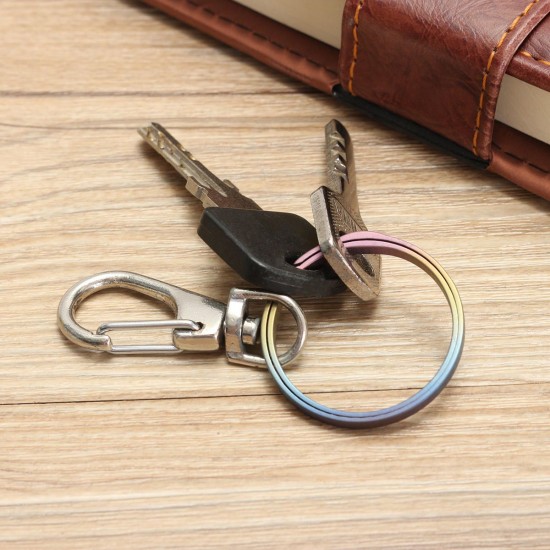 K2 32mm Colorful Titanium Key Ring Nail Saving Flexible Keyring