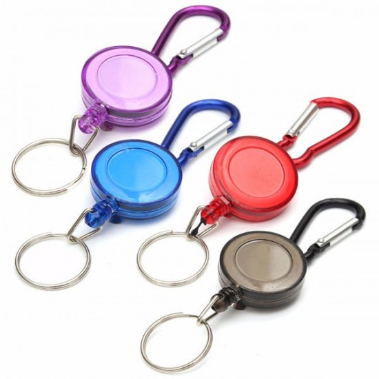 Badge Reel Telescopic Key Buckle Carabiner Recoil Retractable Holder Key Chain 4 Colors Badge Reel Telescopic Key Buckle Carabiner Recoil Retractable Holder Key Chain 4 Colors