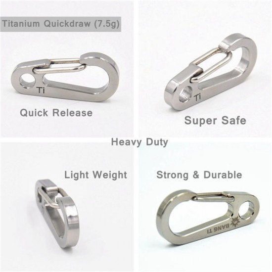 45mm Titanium Quick Release Keychain Key Clip with 32mm Ti Keyring