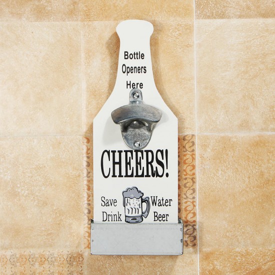 Beer Bottle Opener With Cap Catcher Wall Mounted Beer Coke Home Kitchen Bar Vintage Beer Bottle Opener With Cap Catcher Wall Mounted Beer Coke Home Kitchen Bar Vintage