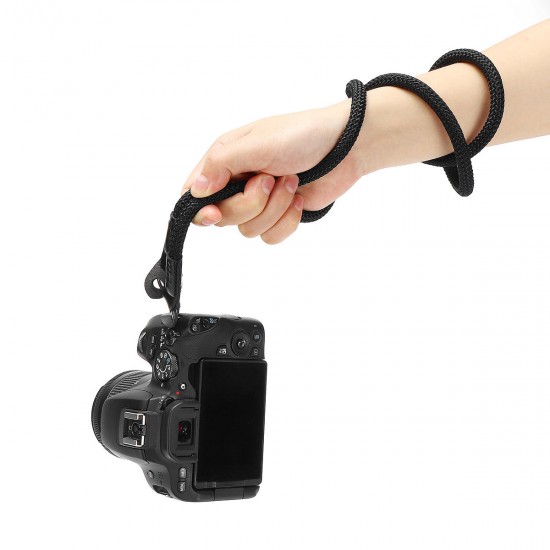 Black 100CM Rope Camera Strap HandMade Durable Singing Rock Static Rope For Lieca Sony