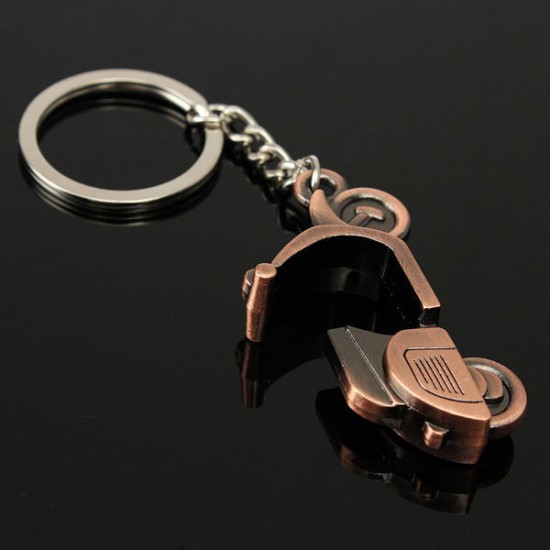 Bronze 3D Motorcycle Scooter Keychain Classic Keyring Pendant