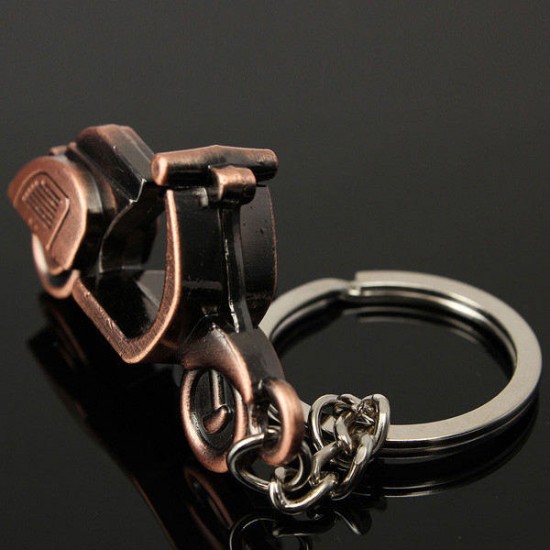 Bronze 3D Motorcycle Scooter Keychain Classic Keyring Pendant