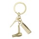 Creative Keychain Alloy Stylist Hair Dryer Scissor Comb Dangle Pendant Key Ring Artware Gift