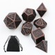 Solid Metal Polyhedral Dice Antique Color Role Playing RPG Gadget 7 Dice Set With Bag
