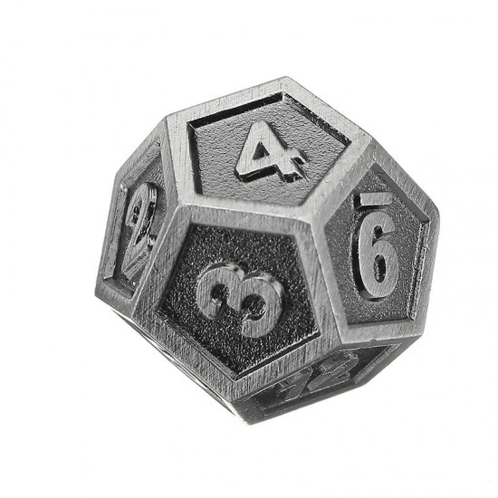Embossed Steel 7 Pcs Multisided Dice Heavy Metal Polyhedral Dice Set w/ Bag Embossed Steel 7 Pcs Multisided Dice Heavy Metal Polyhedral Dice Set w/ Bag