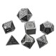 Embossed Steel 7 Pcs Multisided Dice Heavy Metal Polyhedral Dice Set w/ Bag Embossed Steel 7 Pcs Multisided Dice Heavy Metal Polyhedral Dice Set w/ Bag