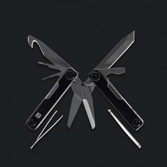 Mini Multi-Function Folding Knife Stainless Steel Knife EDC Tool Tweezers Earpick From
