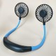 LED Personal Fan Hands-free Min Fan Aromatherapy Portable Li-ion Battery USB Rechargable Hanging Neck Sport Fan Mini Air Fan - Blue