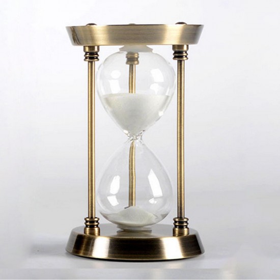 Metal Hourglass Timer Decoration Creative Birthday Business Gift Gold 15 Minutes