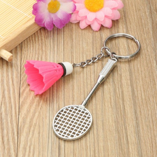 Mini Badminton Racket And balls Sports Keyring Pendant Keyfob Keychain