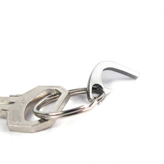 Mini Stainless Steel Bottle Opener Multifunctional EDC Gadget with Key Ring