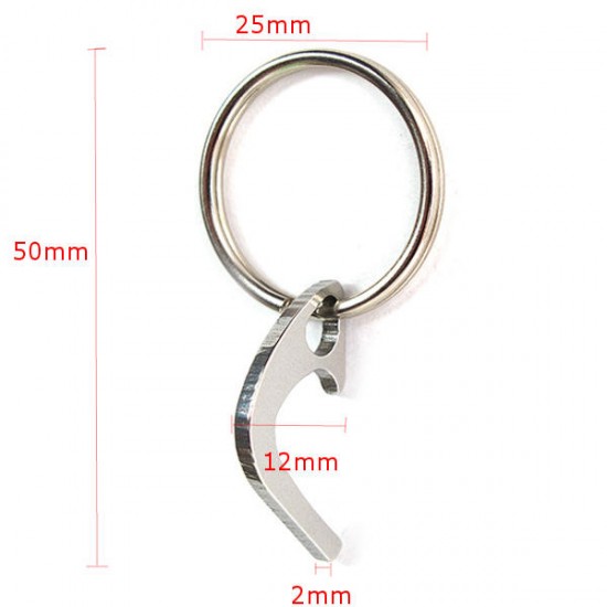 Mini Stainless Steel Bottle Opener Multifunctional EDC Gadget with Key Ring