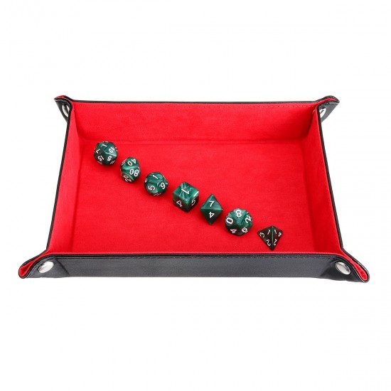 Multisided Dice Holder Polyhedral Dices PU Leather Folding Rectangle Tray for RPG Multisided Dice Holder Polyhedral Dices PU Leather Folding Rectangle Tray for RPG