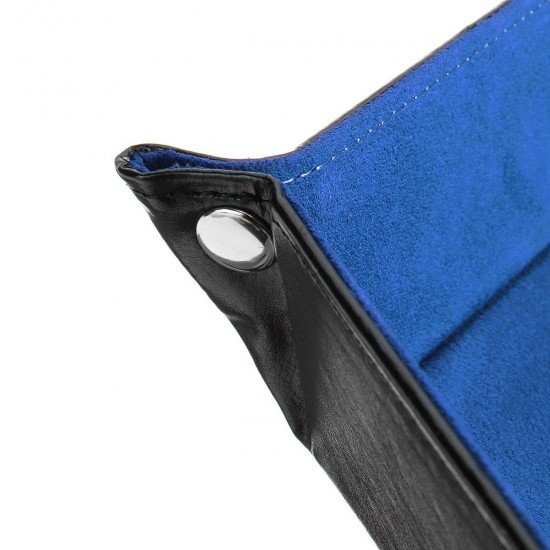 Multisided Dices Set Holder Polyhedral Dices Blue PU Leather Tray for RPG Multisided Dices Set Holder Polyhedral Dices Blue PU Leather Tray for RPG