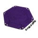 Multisided Dices Set Holder Polyhedral Dices Purple PU Leather Tray for RPG
